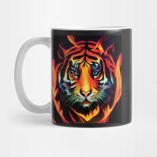 Powerful Tiger in Flames Mug